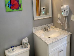 AO - Motel bathroom with amenities